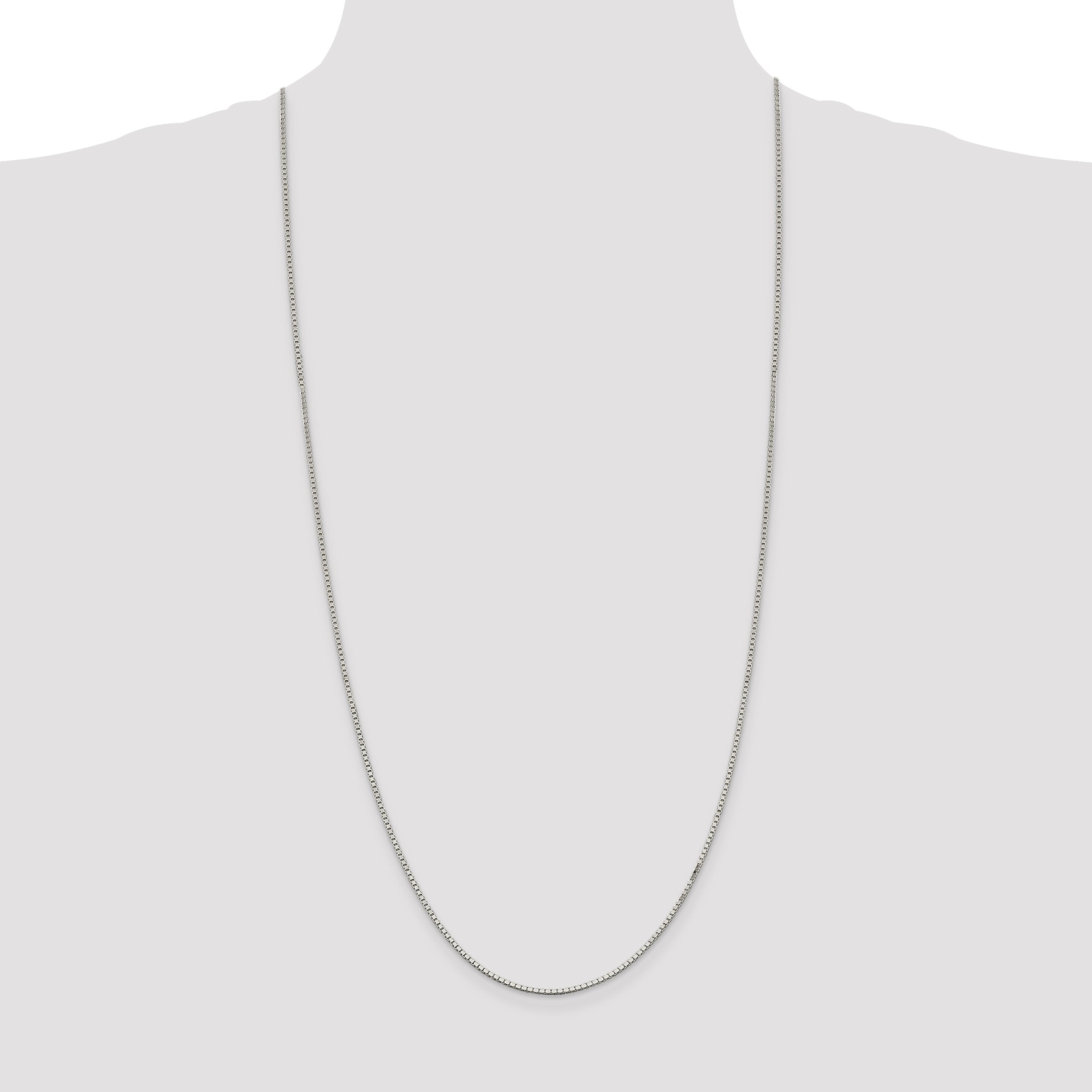 Sterling Silver Rhodium-plated 1.5mm Box Chain