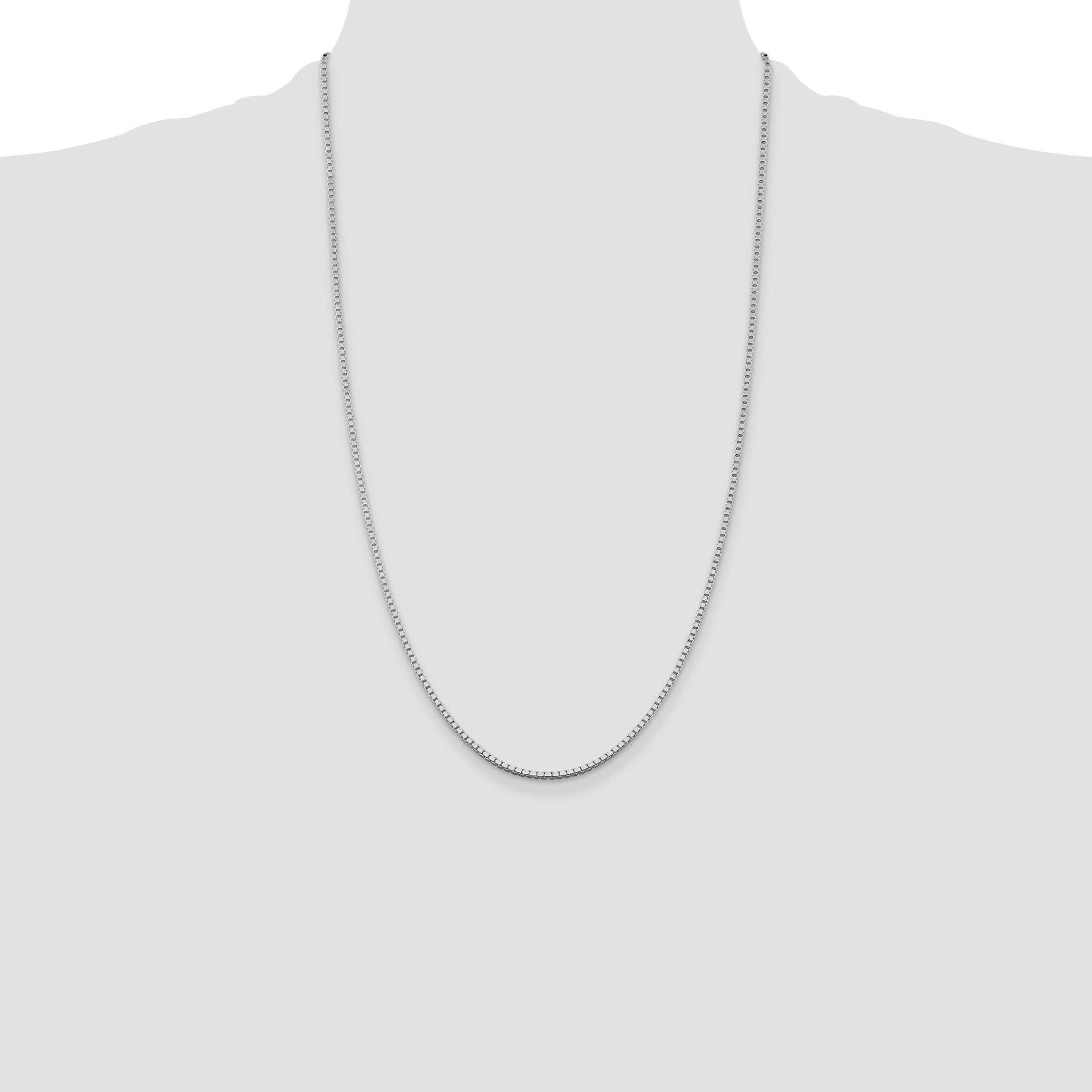 Sterling Silver Rhodium-plated 1.75mm Box Chain