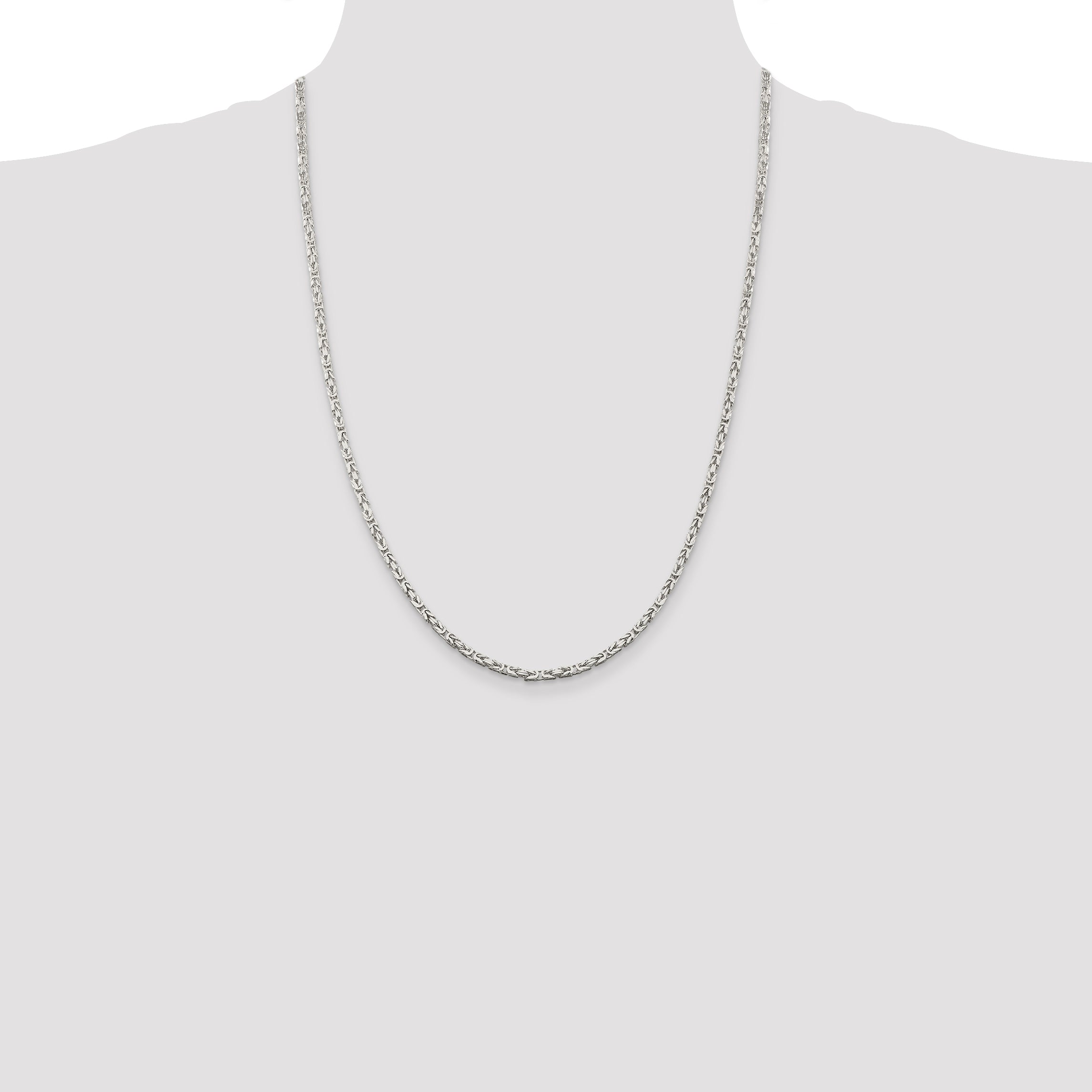 Sterling Silver 2.5mm Byzantine Chain