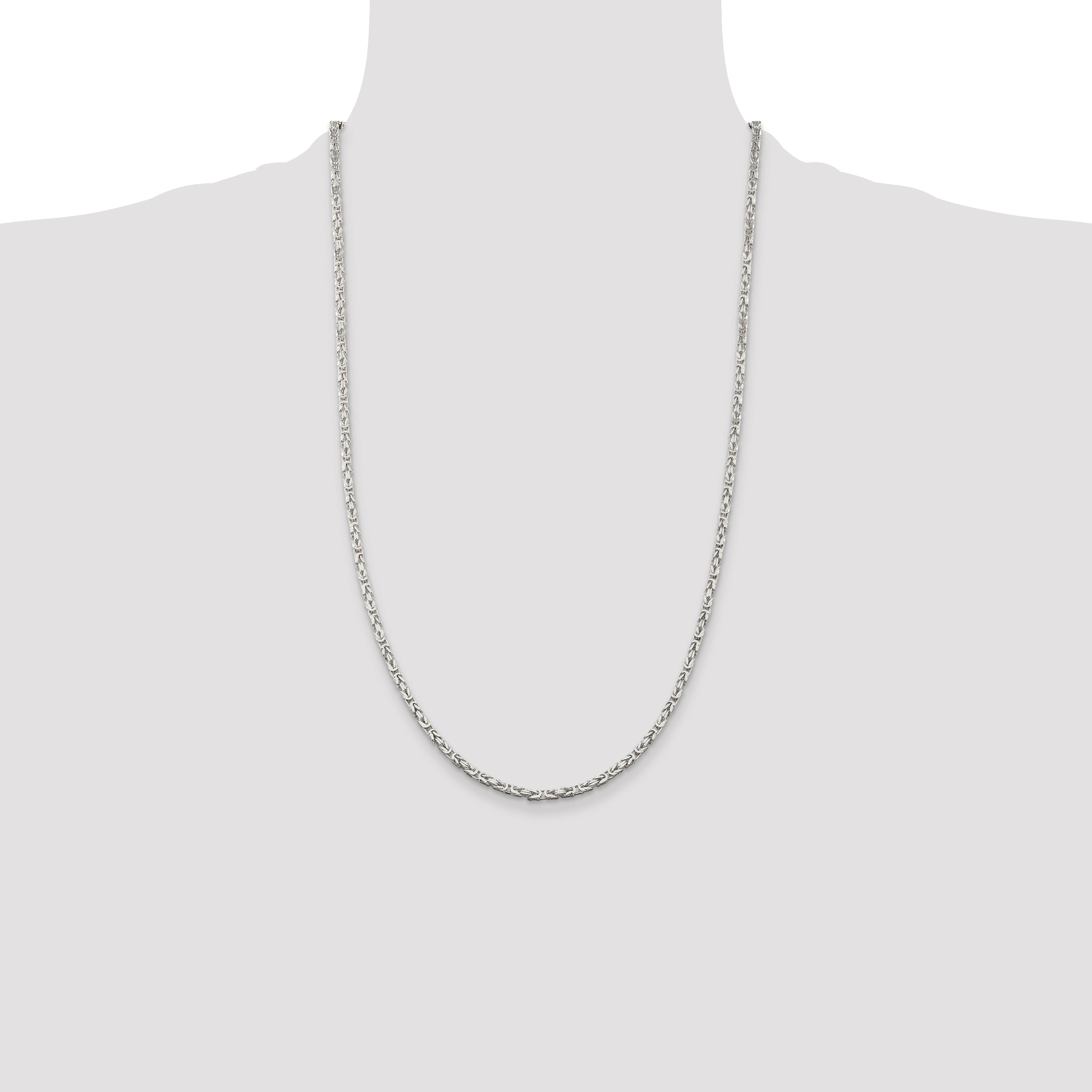 Sterling Silver 2.5mm Byzantine Chain