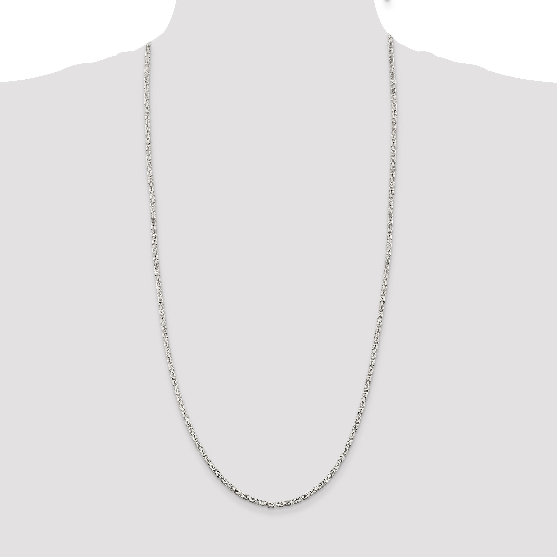 Sterling Silver 2.5mm Byzantine Chain