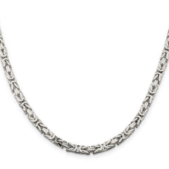 Sterling Silver 4.25mm Byzantine Chain