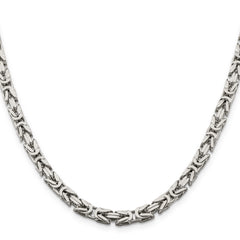 Sterling Silver 5mm Byzantine Chain