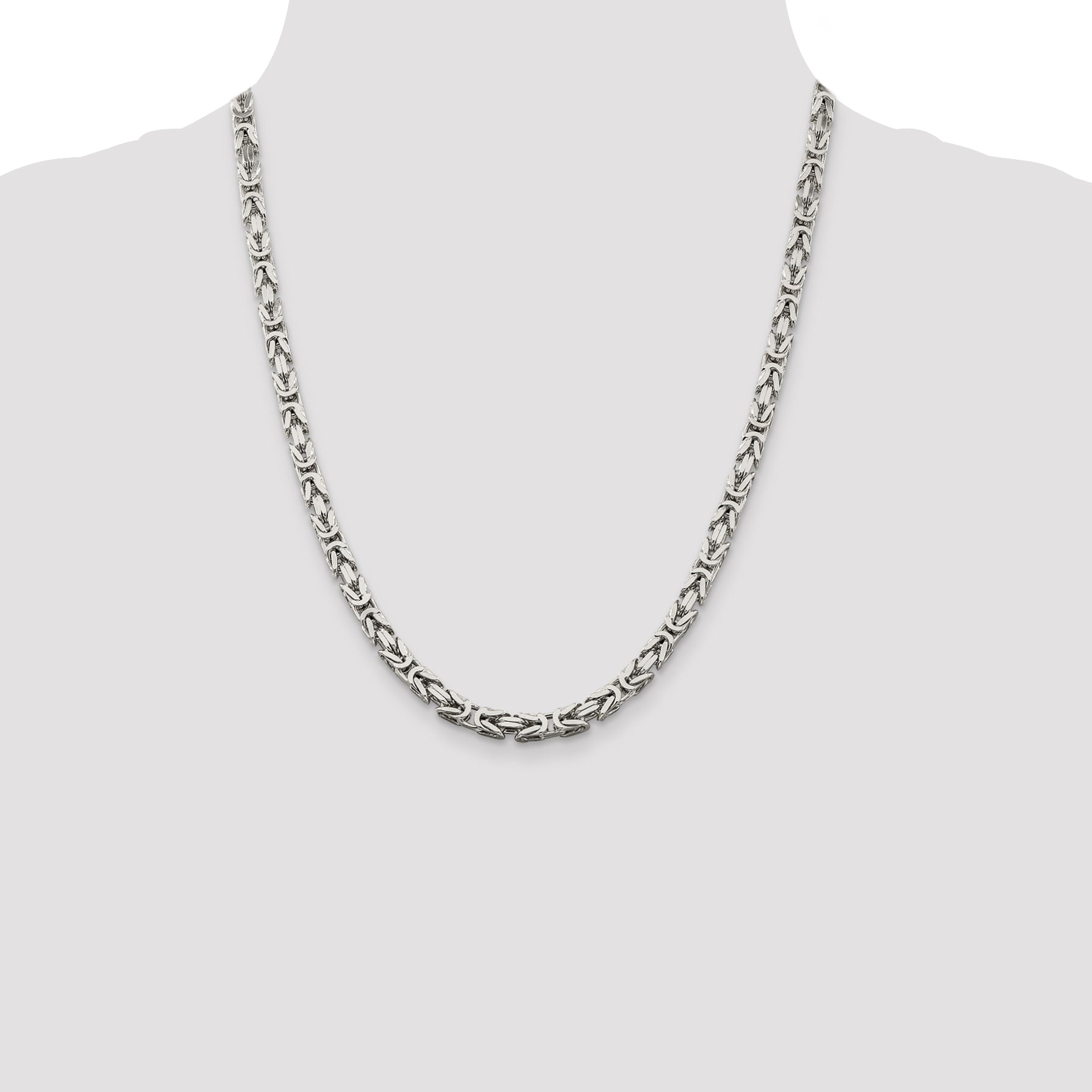 Sterling Silver 5mm Byzantine Chain