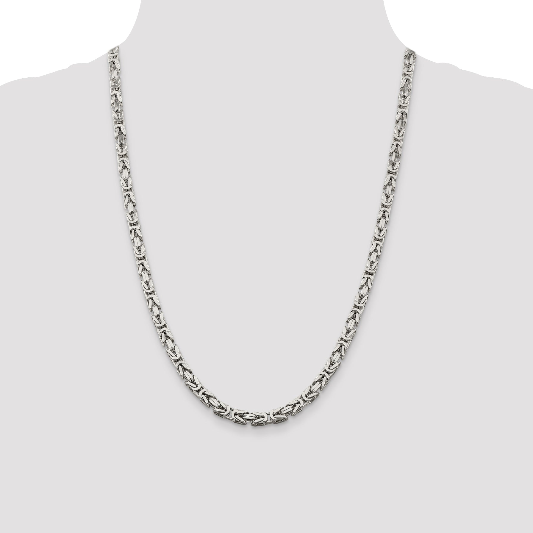 Sterling Silver 5mm Byzantine Chain