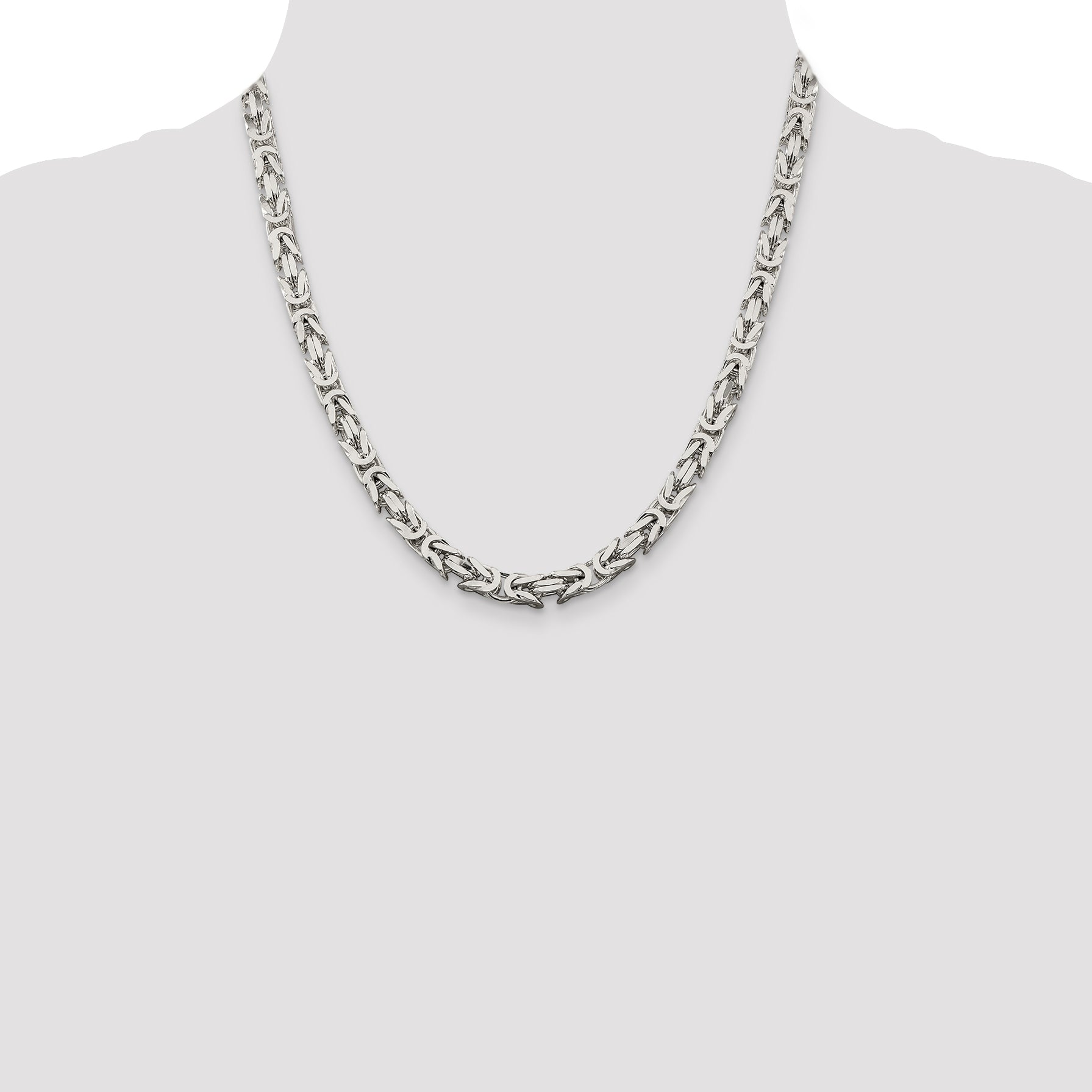 Sterling Silver 6mm Byzantine Chain