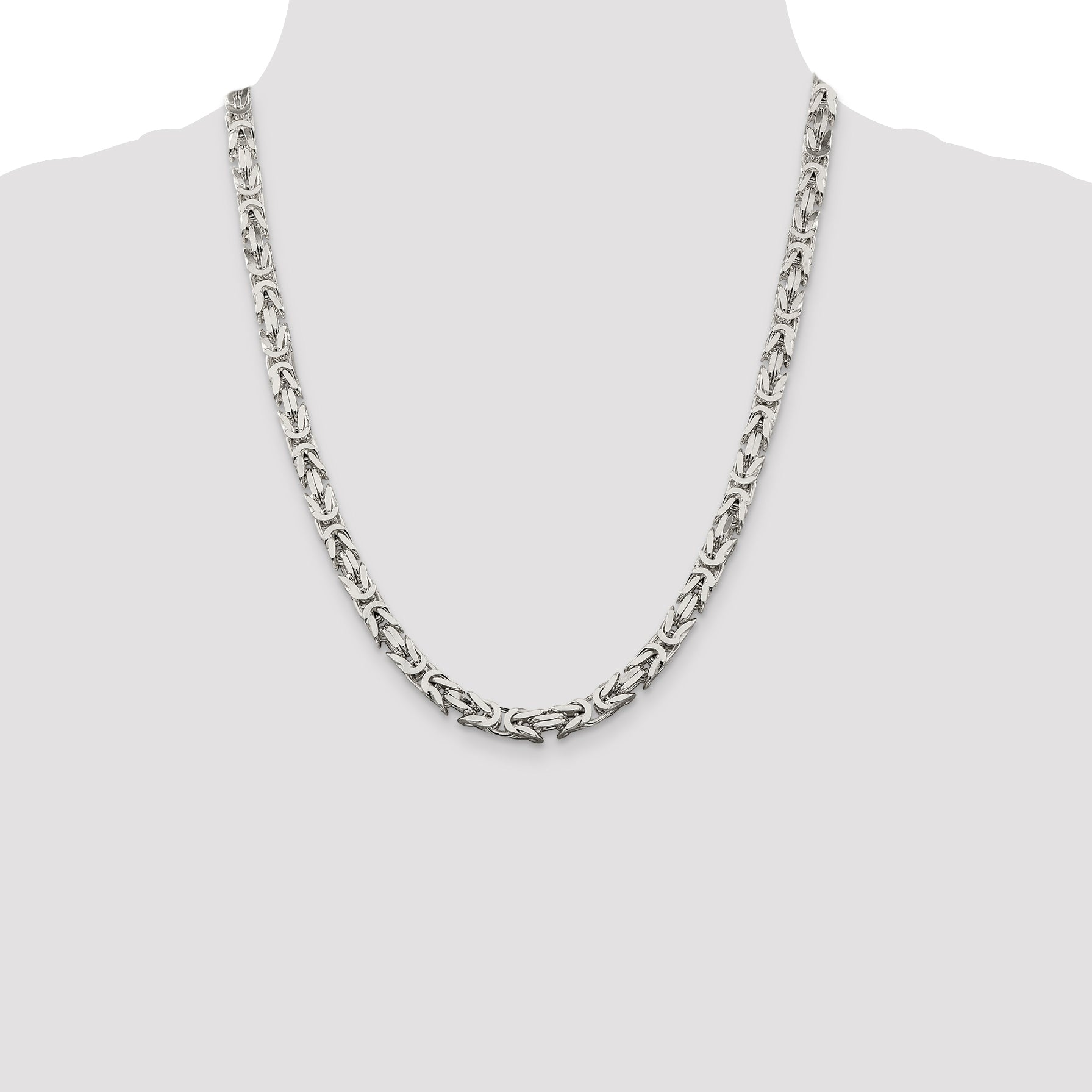 Sterling Silver 6mm Byzantine Chain