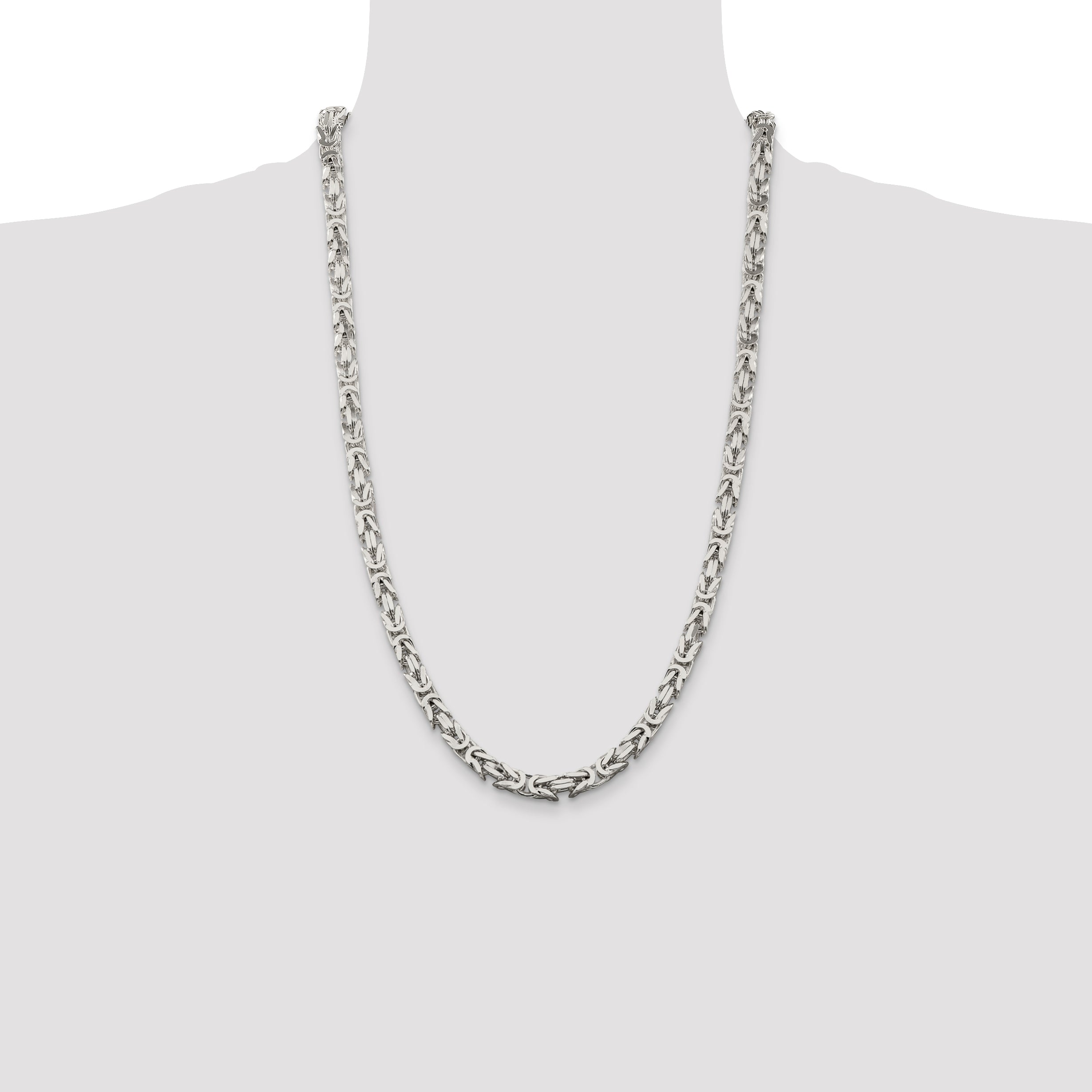 Sterling Silver 6mm Byzantine Chain