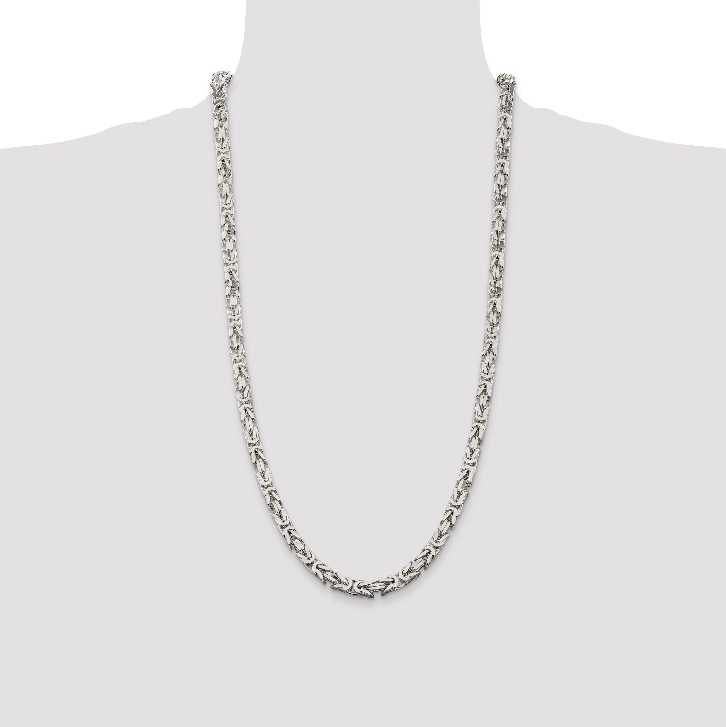 Sterling Silver 6mm Byzantine Chain