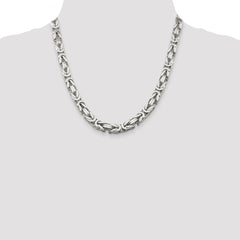 Sterling Silver 8.25mm Byzantine Chain