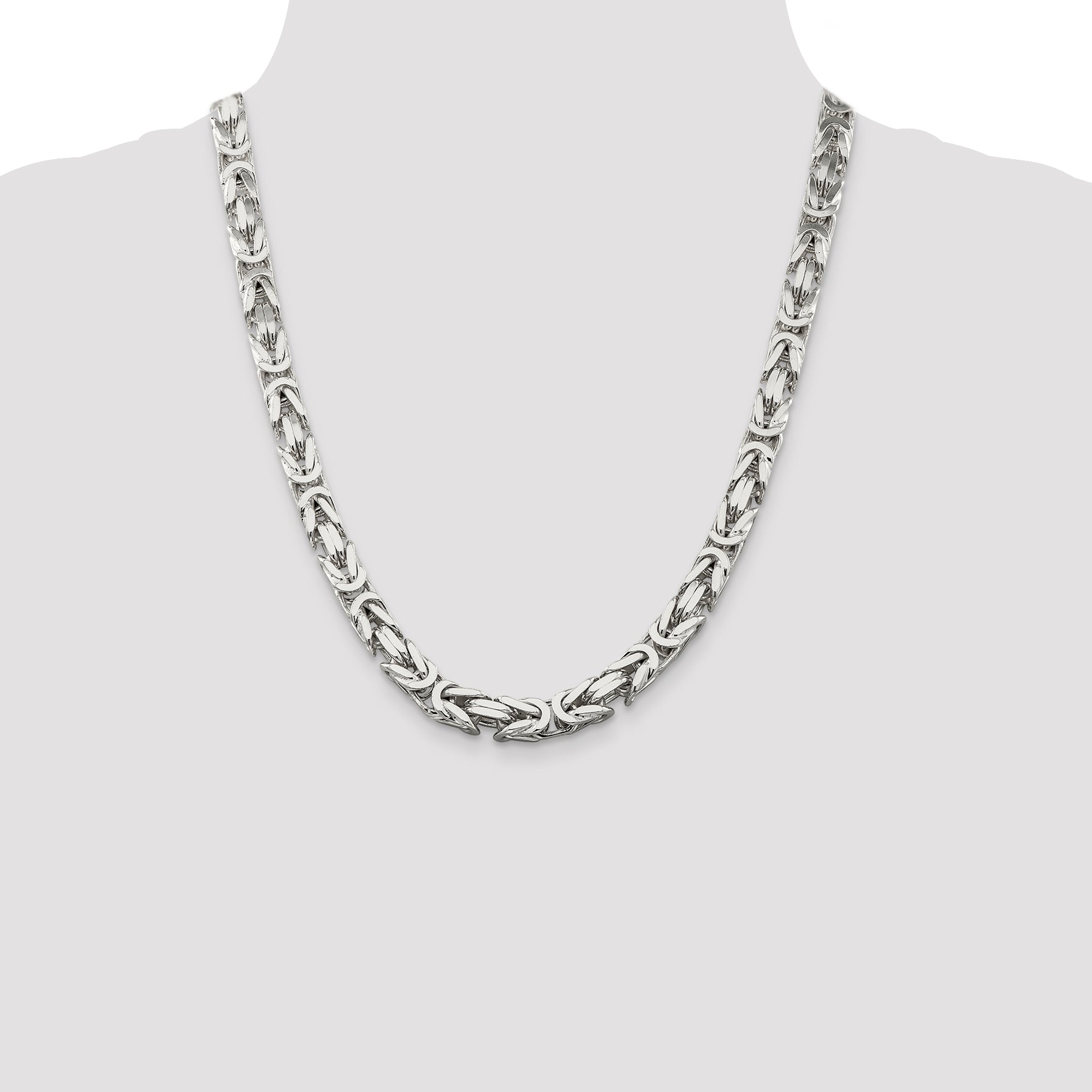 Sterling Silver 8.25mm Byzantine Chain