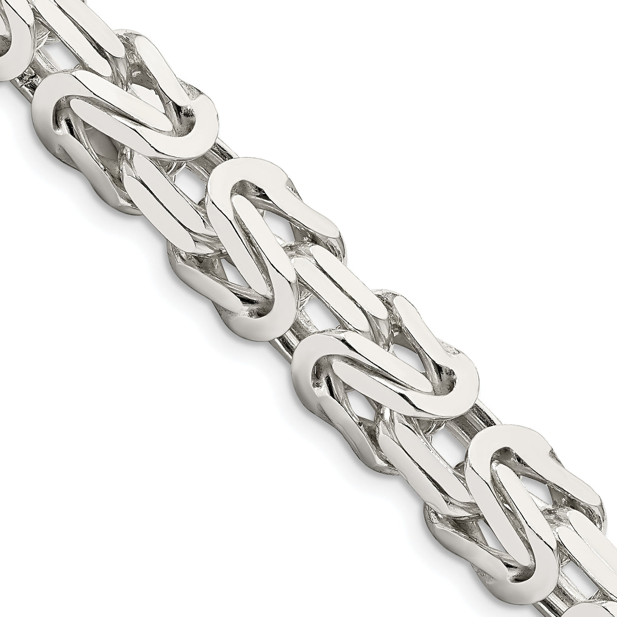 Sterling Silver 8.25mm Byzantine Chain