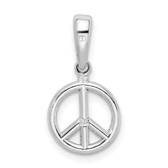 De-Ani Sterling Silver Rhodium-Plated Polished Peace Symbol Pendant