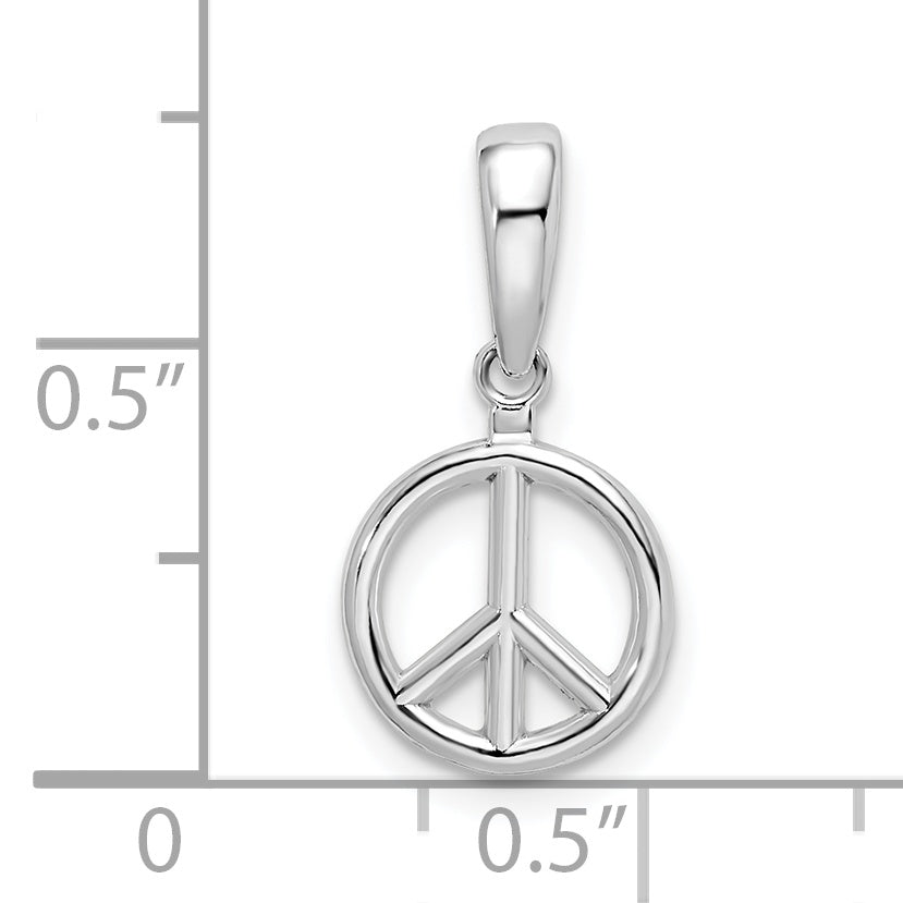 De-Ani Sterling Silver Rhodium-Plated Polished Peace Symbol Pendant