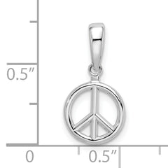 De-Ani Sterling Silver Rhodium-Plated Polished Peace Symbol Pendant