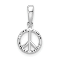 De-Ani Sterling Silver Rhodium-Plated Polished Peace Symbol Pendant