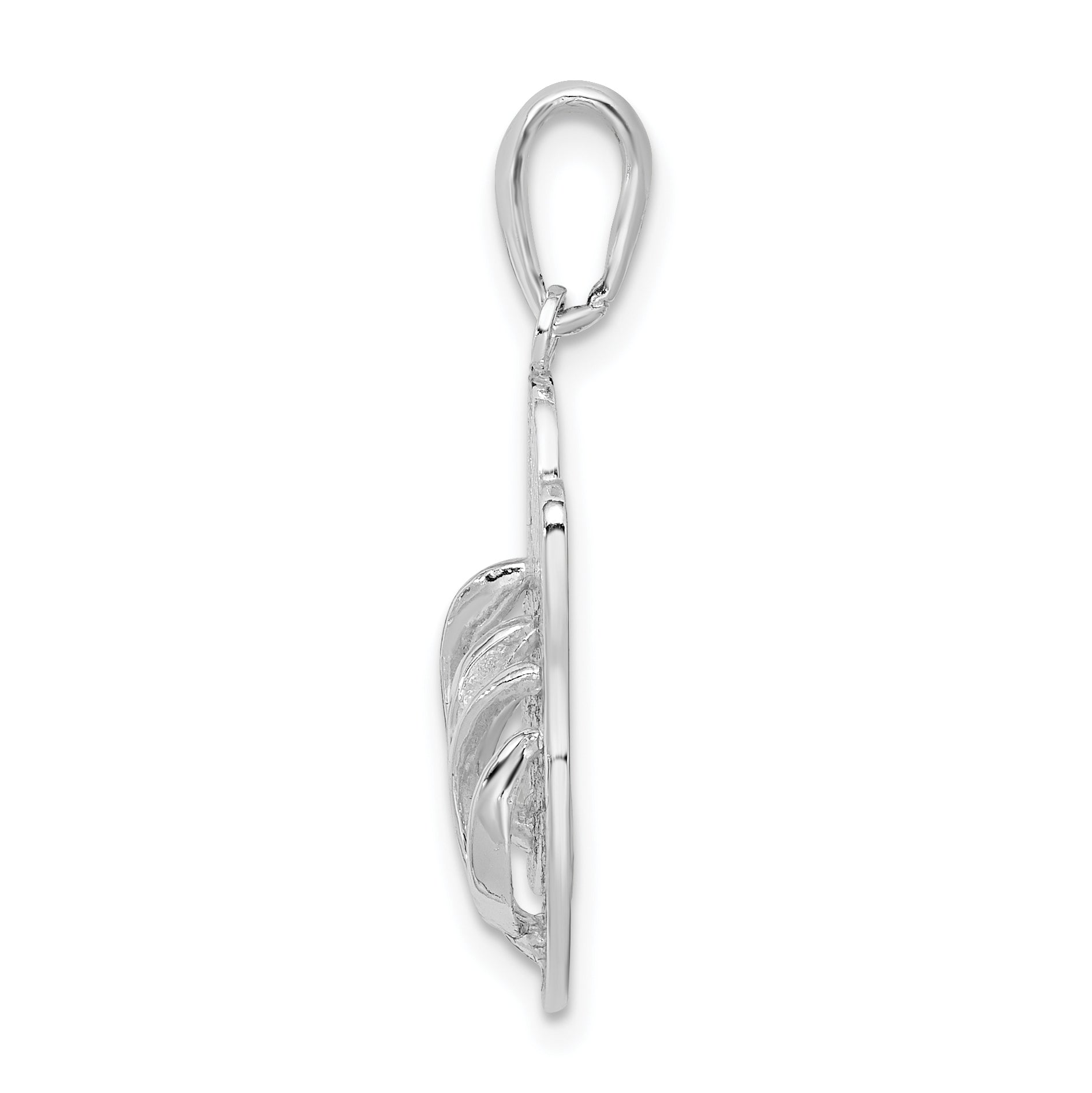 De-Ani Sterling Silver Rhodium-Plated Hilton Head Island Flip Flop Pendant