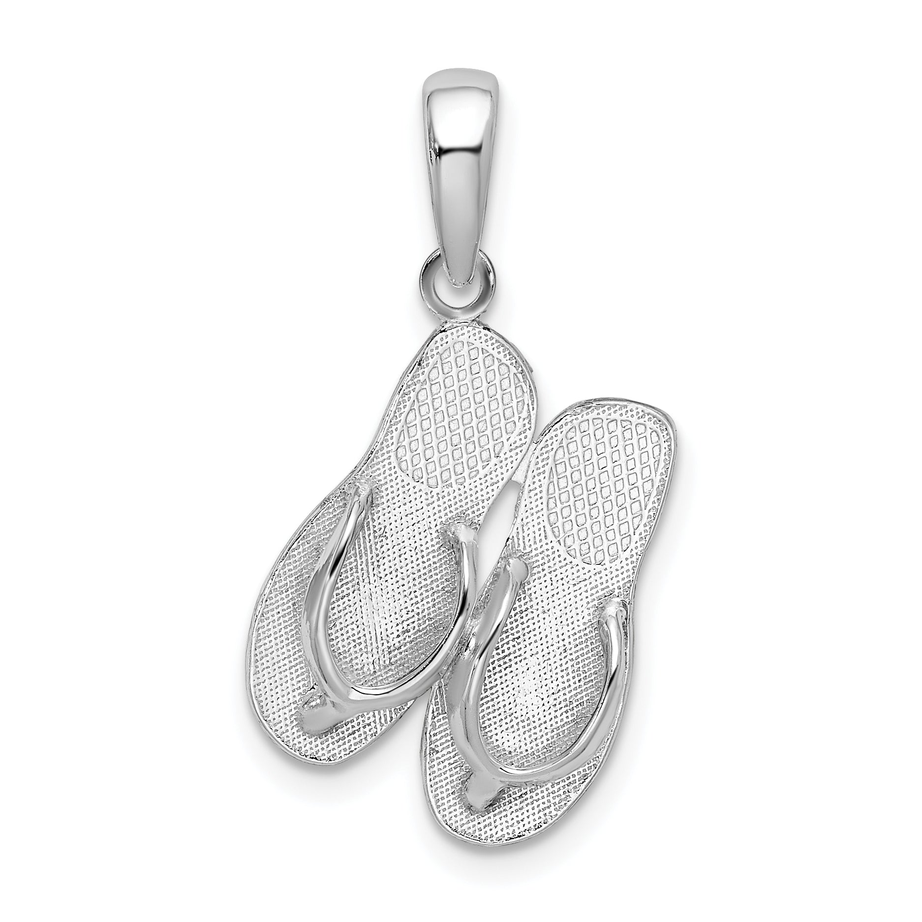 De-Ani Sterling Silver Rhodium-Plated Hilton Head Island Flip Flop Pendant