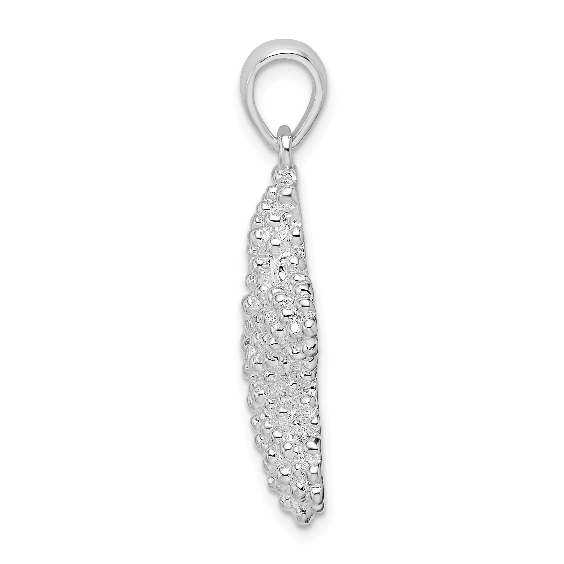 De-Ani Sterling Silver Rhodium-Plated Polished and Textured Starfish Pendant