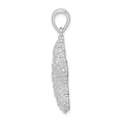 De-Ani Sterling Silver Rhodium-Plated Polished and Textured Starfish Pendant