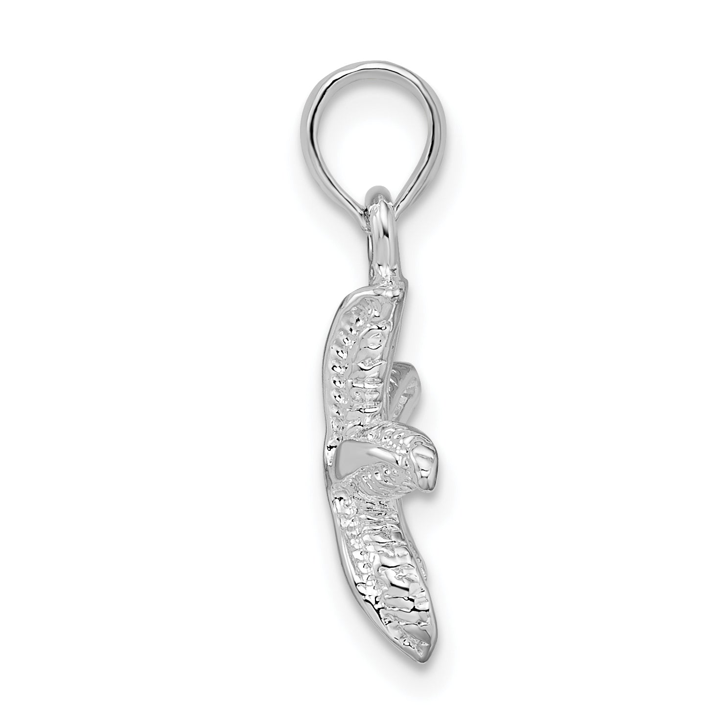 De-Ani Sterling Silver Rhodium-Plated Polished and Textured Small Starfish Pendant