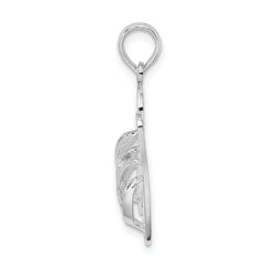 De-Ani Sterling Silver Rhodium-Plated Polished and Textured Key West Flip Flops Pendant