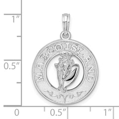 De-Ani Sterling Silver Rhodium-Plated Polished Marco Island with Shell Pendant