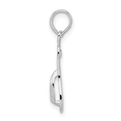 De-Ani Sterling Silver Rhodium-Plated Polished and Textured Flip Flop Pendant