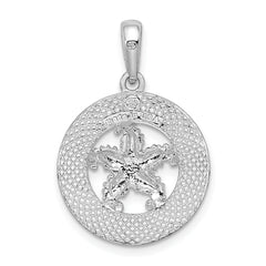 De-Ani Sterling Silver Rhodium-Plated Polished Booth Bay Starfish Pendant