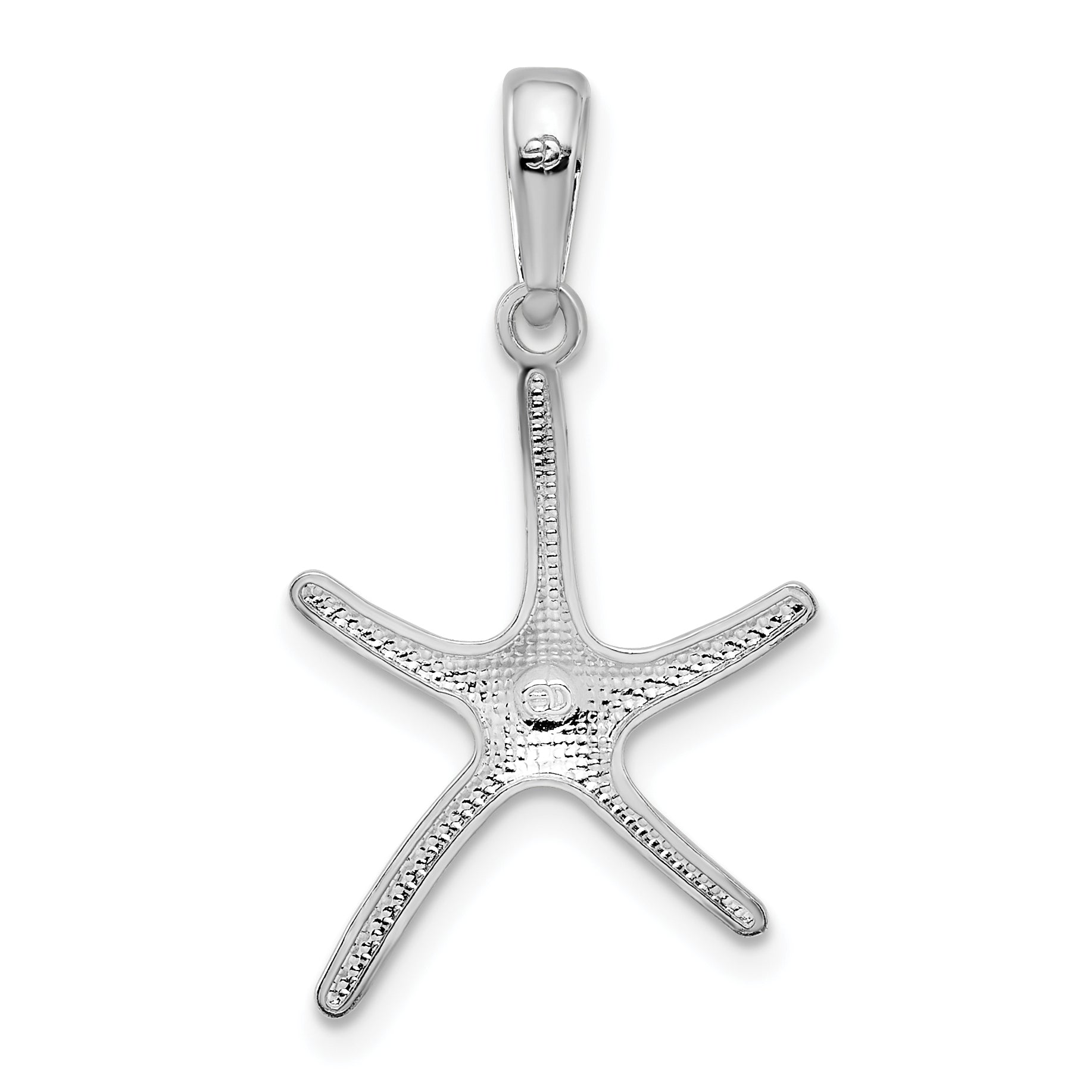 De-Ani Sterling Silver Rhodium-Plated Polished Starfish Pendant