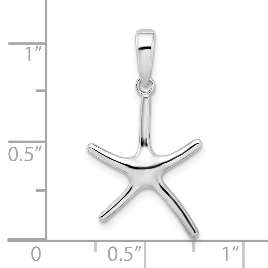 De-Ani Sterling Silver Rhodium-Plated Polished Starfish Pendant