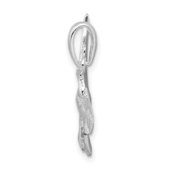 De-Ani Sterling Silver Rhodium-Plated Polished Egret Bird Pendant