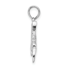 De-Ani Sterling Silver Rhodium-Plated Polished Hummingbird Pendant