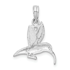 De-Ani Sterling Silver Rhodium-Plated Polished Hummingbird Pendant