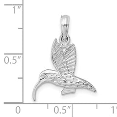 De-Ani Sterling Silver Rhodium-Plated Polished Hummingbird Pendant