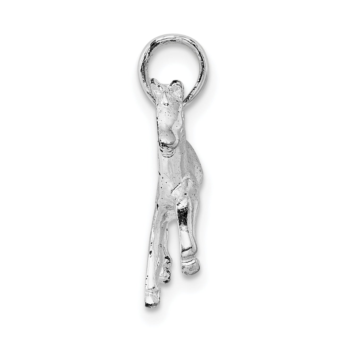 De-Ani Sterling Silver Rhodium-Plated Polished Galloping Horse Pendant