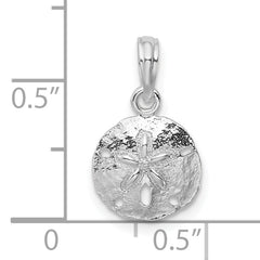 De-Ani Sterling Silver Rhodium-Plated Polished and Textured Small Sand Dollar Pendant