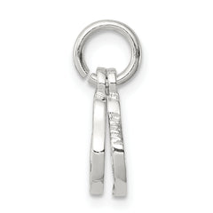 925 Sterling Silver 3D Handcuffs Charm with Polished Anti-Tarnish Finish