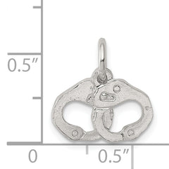 925 Sterling Silver 3D Handcuffs Charm with Polished Anti-Tarnish Finish