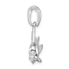 De-Ani Sterling Silver Rhodium-Plated Polished Mahi-Mahi Fish Pendant