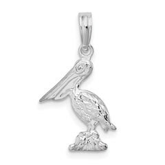 De-Ani Sterling Silver Polished 3D Pelican Pendant