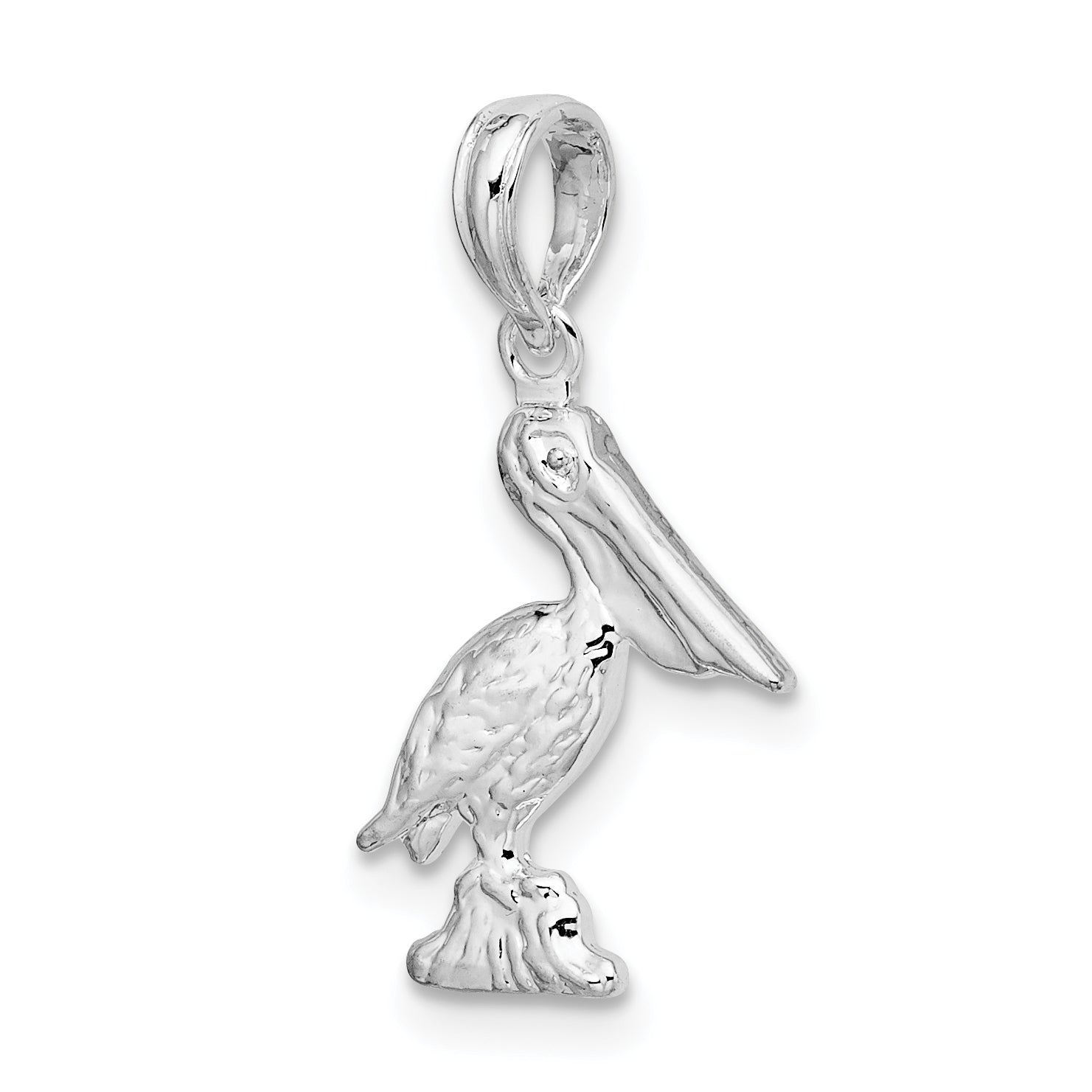 De-Ani Sterling Silver Polished 3D Pelican Pendant