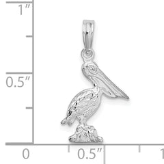 De-Ani Sterling Silver Polished 3D Pelican Pendant