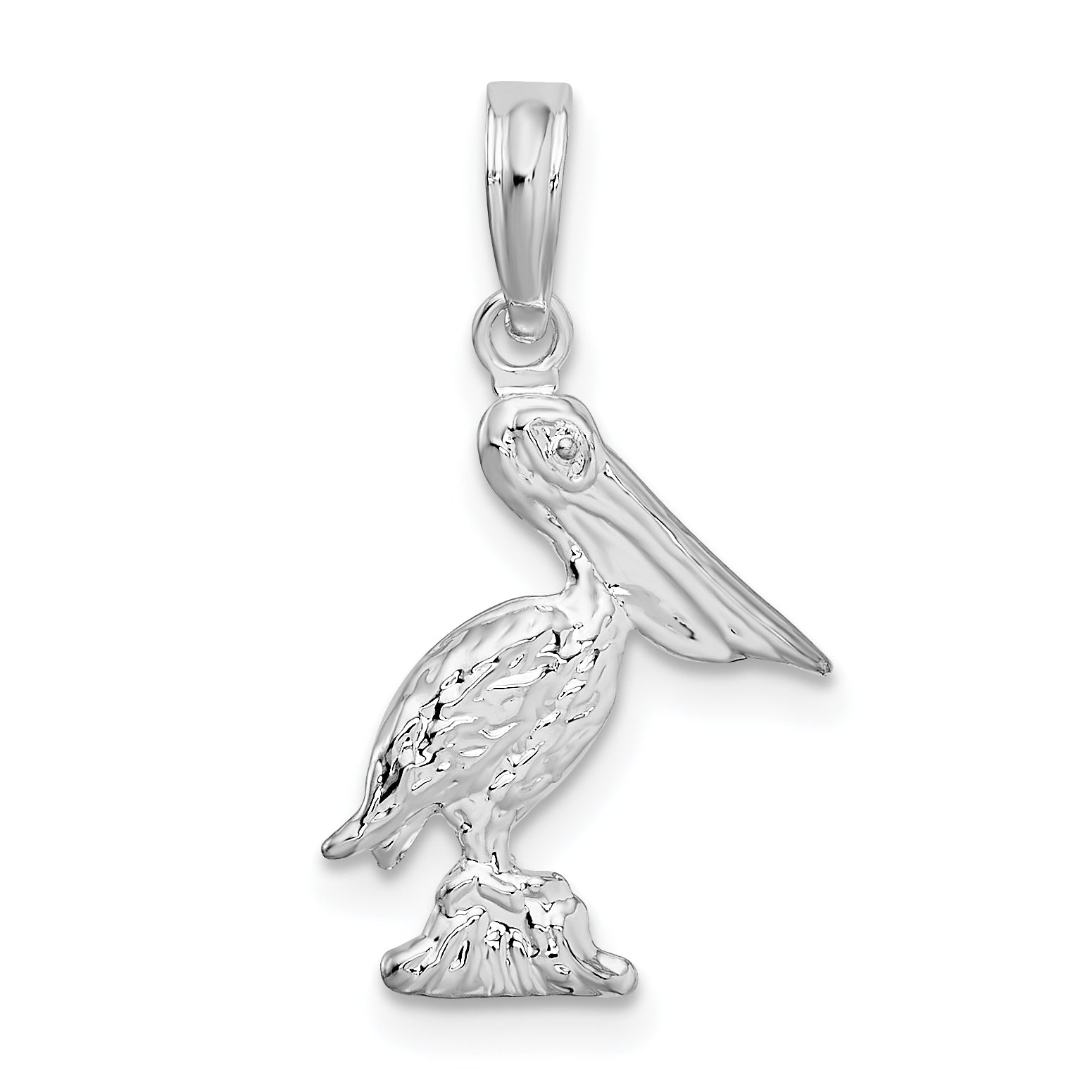 De-Ani Sterling Silver Polished 3D Pelican Pendant