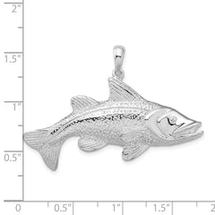 De-Ani Sterling Silver Rhodium-Plated Polished Red Fish Pendant