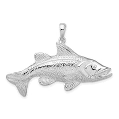 De-Ani Sterling Silver Rhodium-Plated Polished Red Fish Pendant