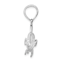 De-Ani Sterling Silver Rhodium-Plated Polished 3D Red Fish Pendant