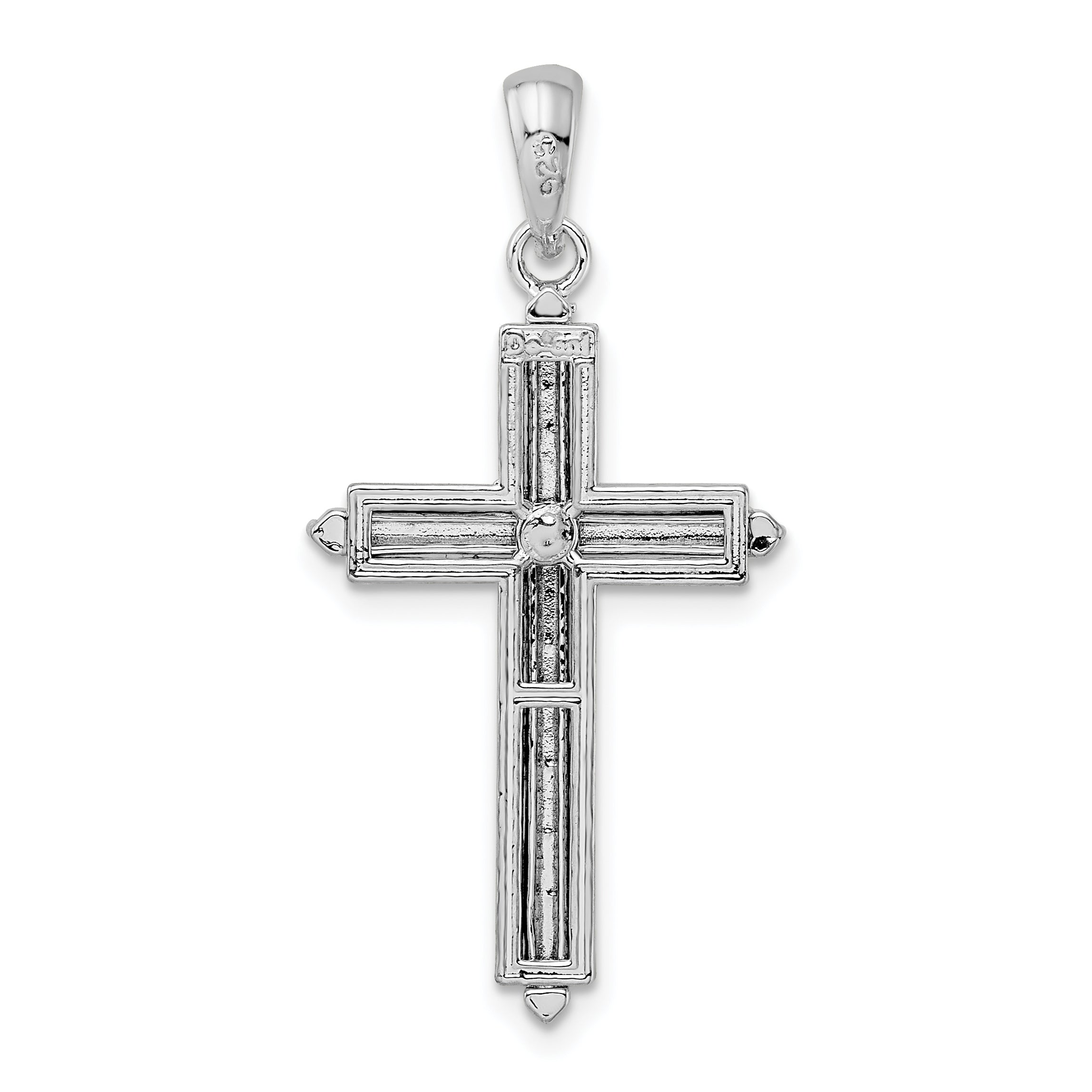 De-Ani Sterling Silver Passion Cross with Frame Pendant