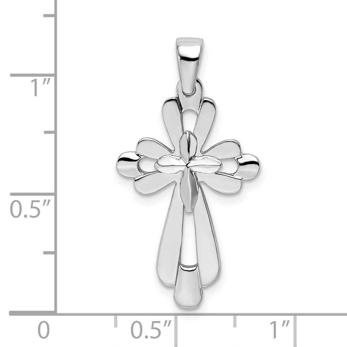 De-Ani Sterling Silver Fancy Cut-Out Cross Pendant