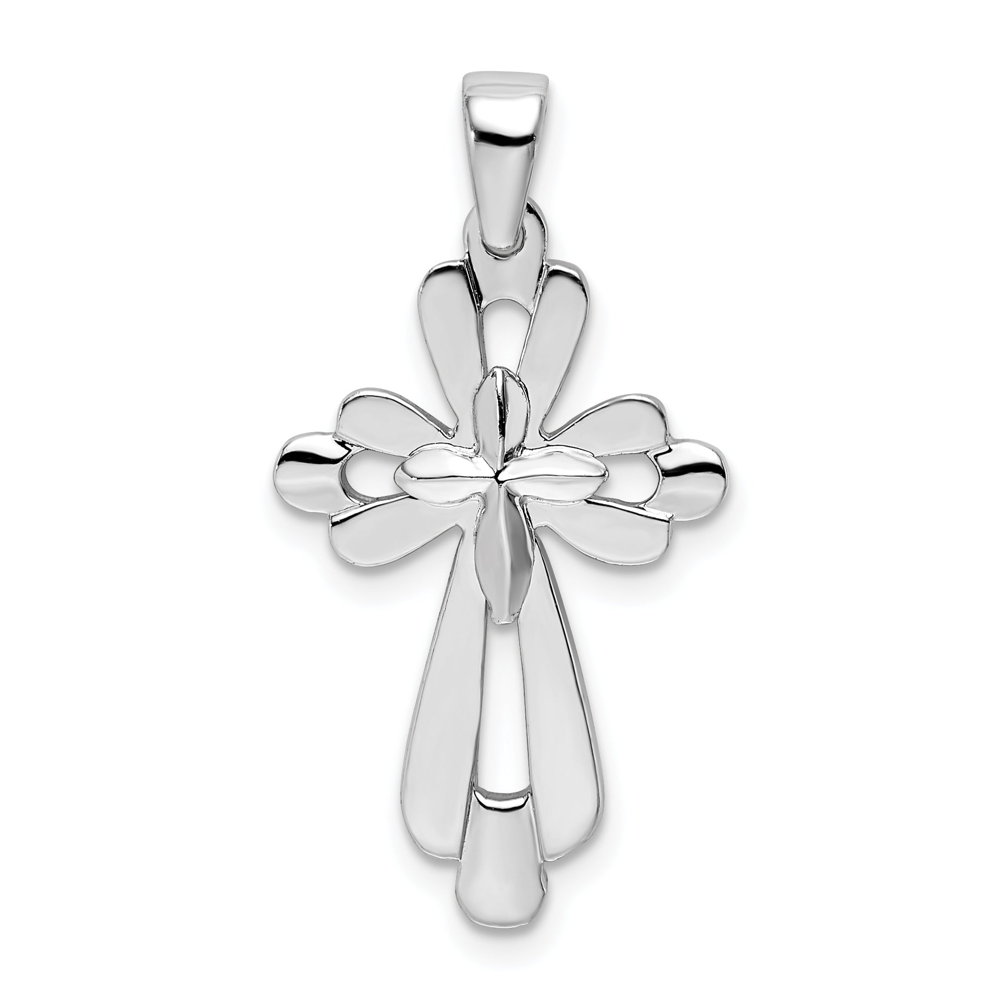 De-Ani Sterling Silver Fancy Cut-Out Cross Pendant